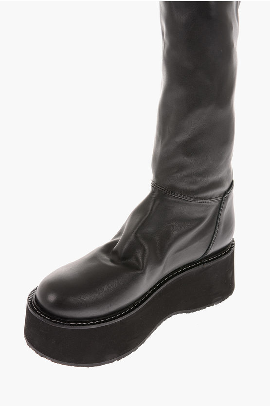 Cinzia Araia Leather Platform Sole SUKIE Over the Knee Boots women ...