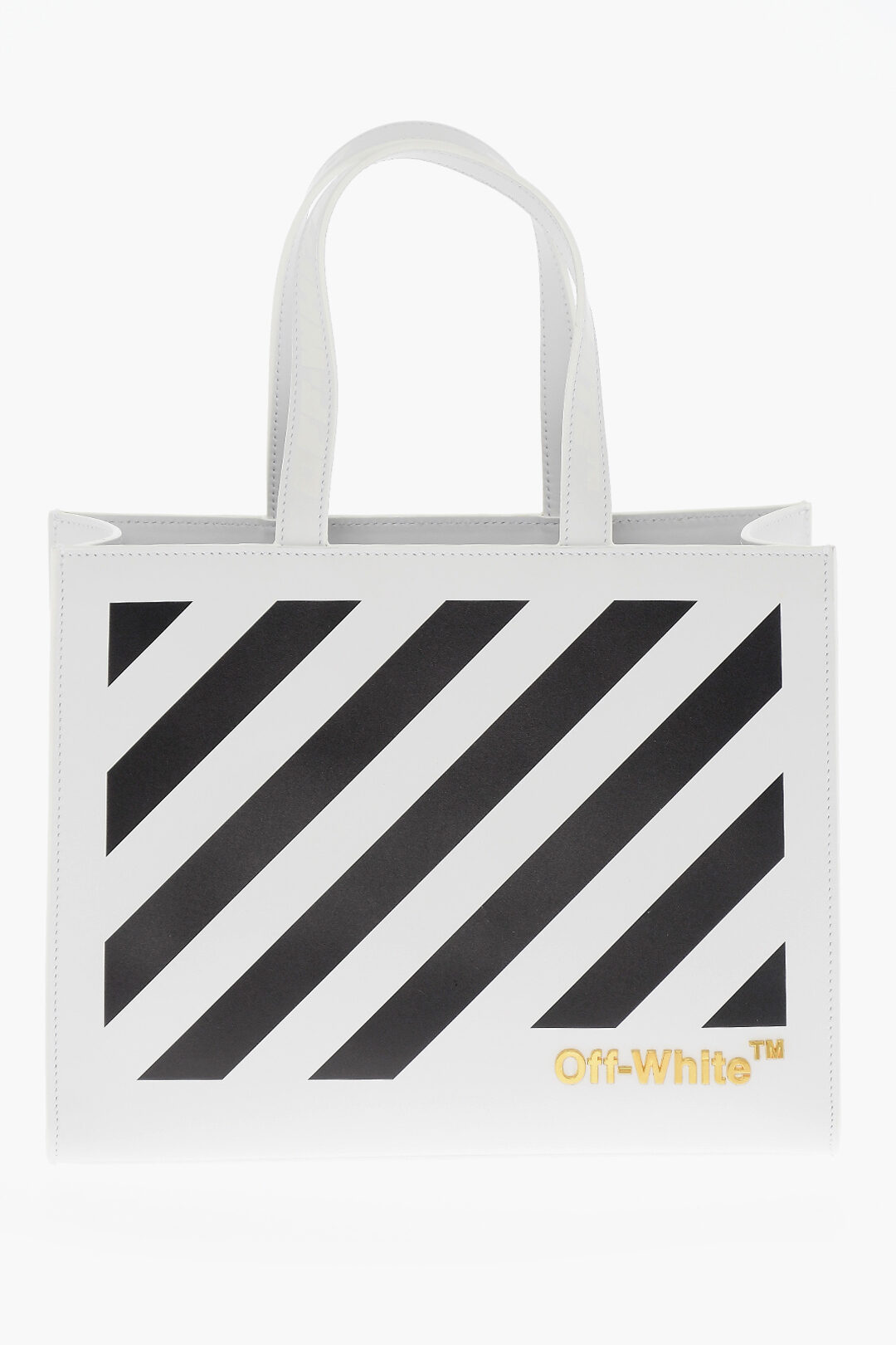 Black and white leather tote bag sale