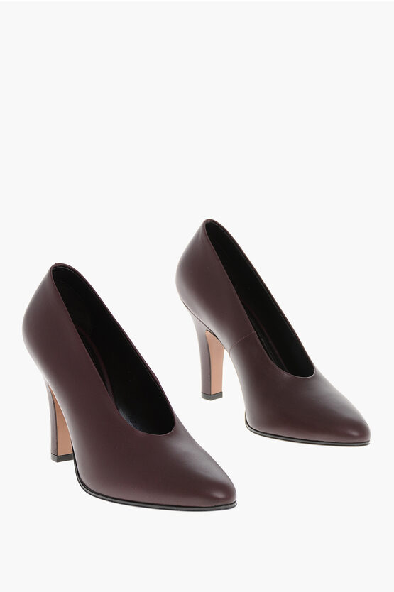 The Row Leather Prudens Pumps With Covered Heel 9cm In Multi