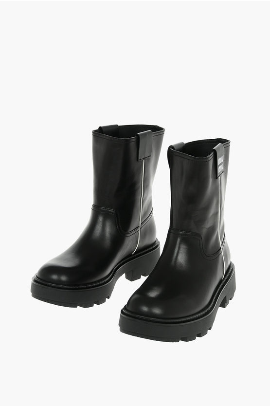 pull on leather ankle boots