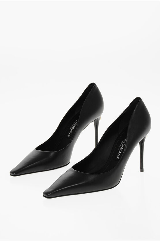 Dolce & Gabbana Leather Pumps With Stiletto Heel 9cm In Black
