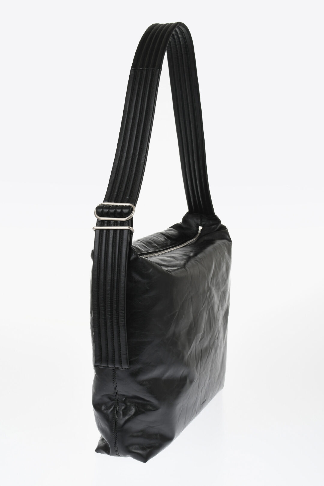 Jil Sander Leather Quilted Crossbody Bag with Zip Closure