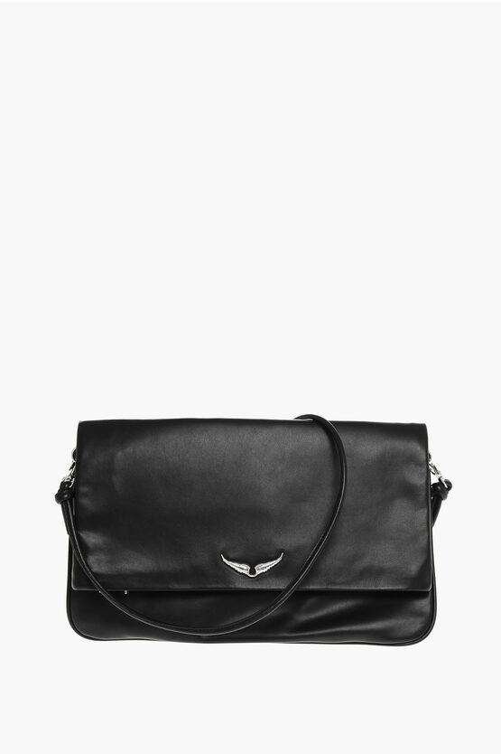 Zadig & Voltaire Leather Rock Eternal Clutch With Outer Pocket