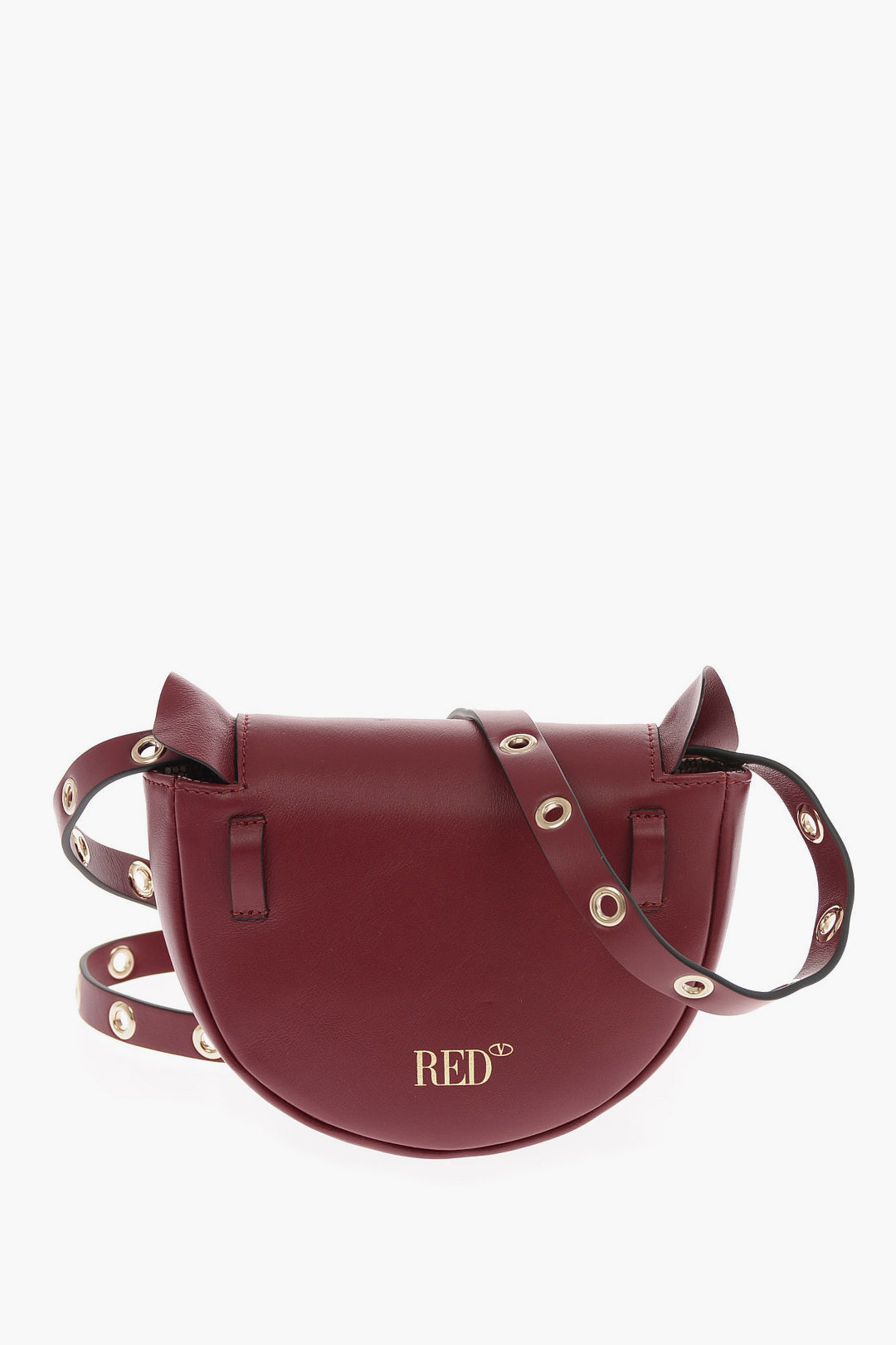 Leather ROCK RUFFLES Mini Saddle Bag with Removable Shoulder Strap