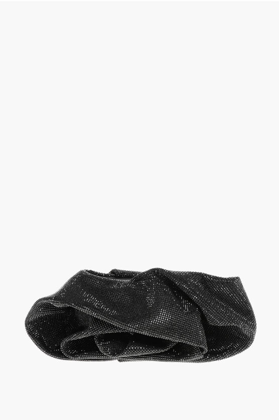 Burberry Leather Rose Clutch With All-over Rhinestones