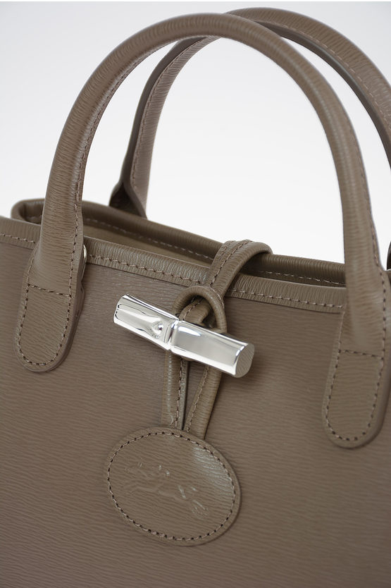 Roseau leather crossbody bag Longchamp Grey in Leather - 36077644