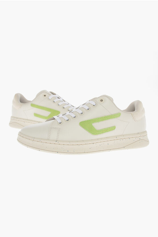 Diesel Leather S-athene Trainers With Contrasting Logo In Multi