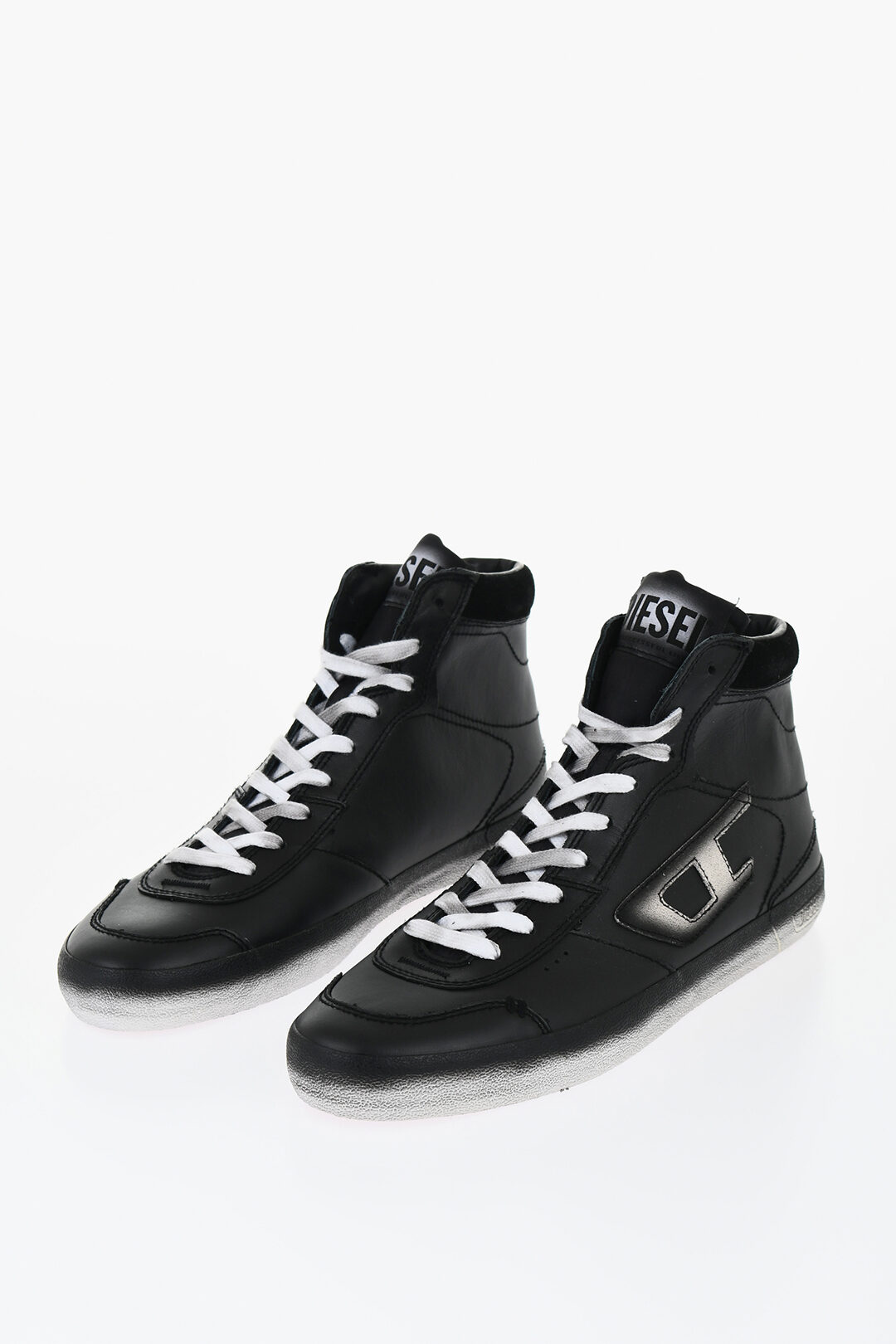 Diesel Leather S-LEROJI High-Top Sneakers with Faded Sole herren