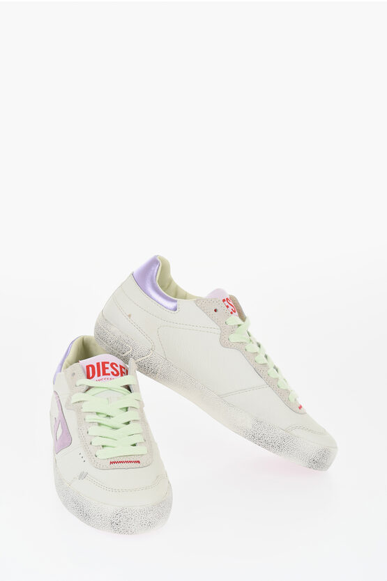 Diesel Leather S-leroji Low Top Sneakers With Contrasting Details