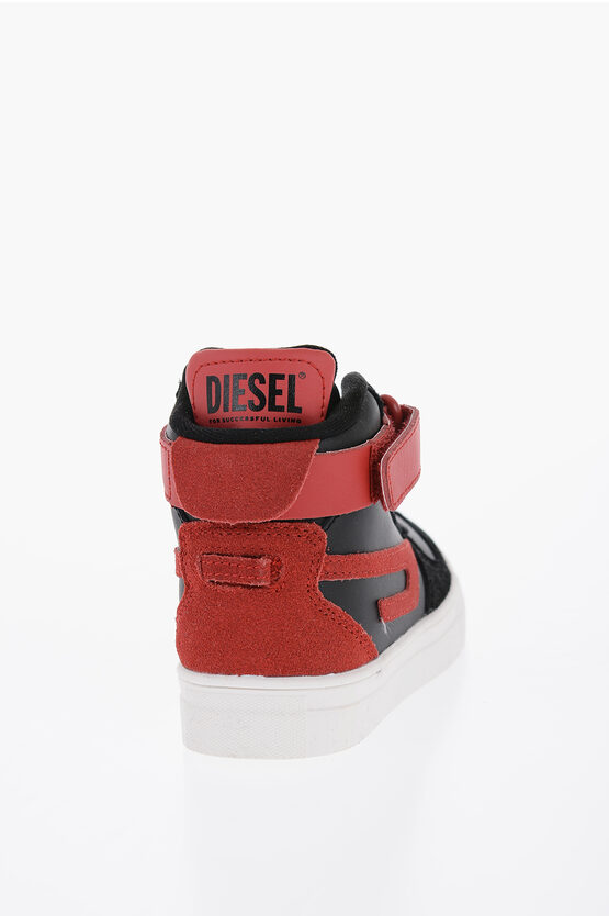 Leather S-UKIYO High-Top Sneakers with Contrasting Details