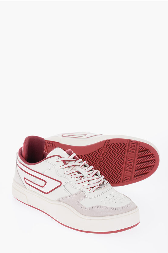 Diesel Leather S-ukiyo Low-top Seakers With Contrast Details In White