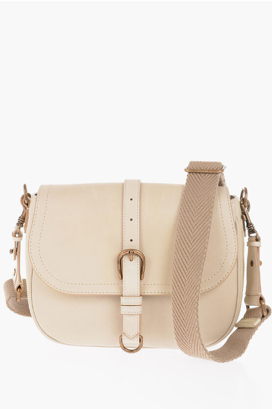 Shop Golden Goose Leather Sally Messenger Bag With Golden Buckle