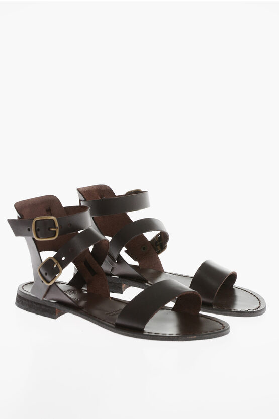 ANTICHI ROMANI LEATHER SANDALS WITH BUCKLE