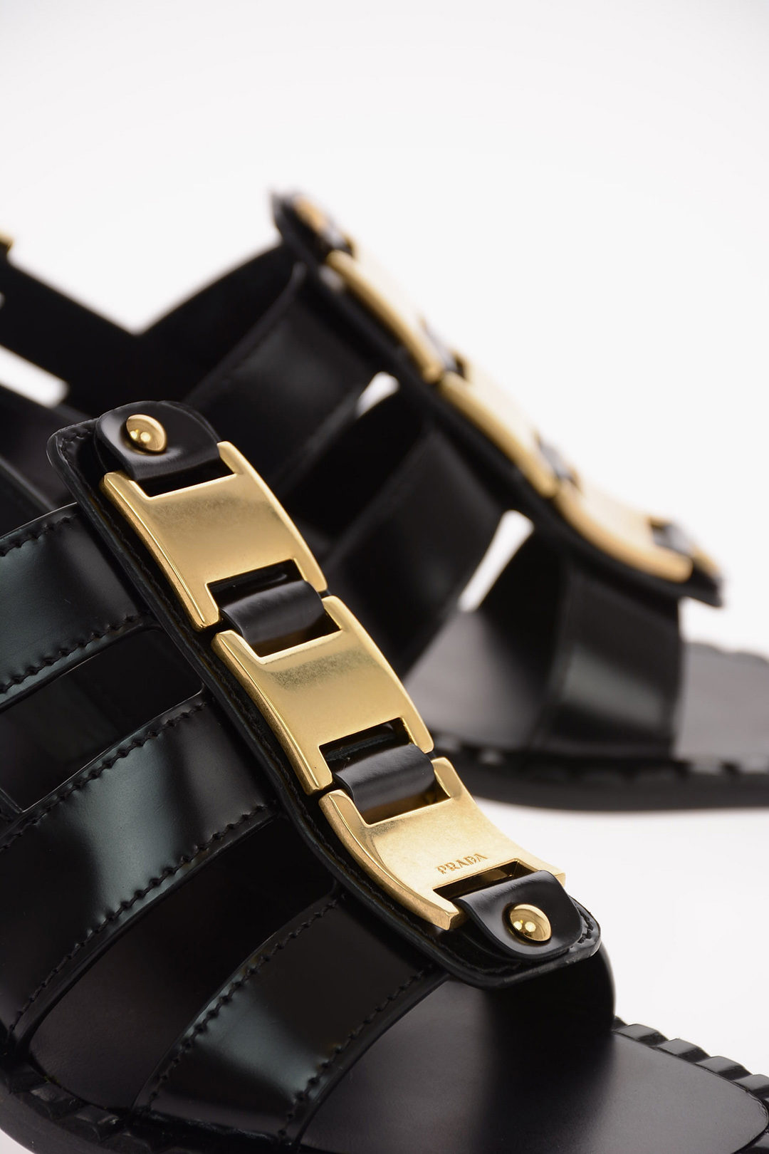 Prada Leather Sandals with Leather Application women - Glamood Outlet