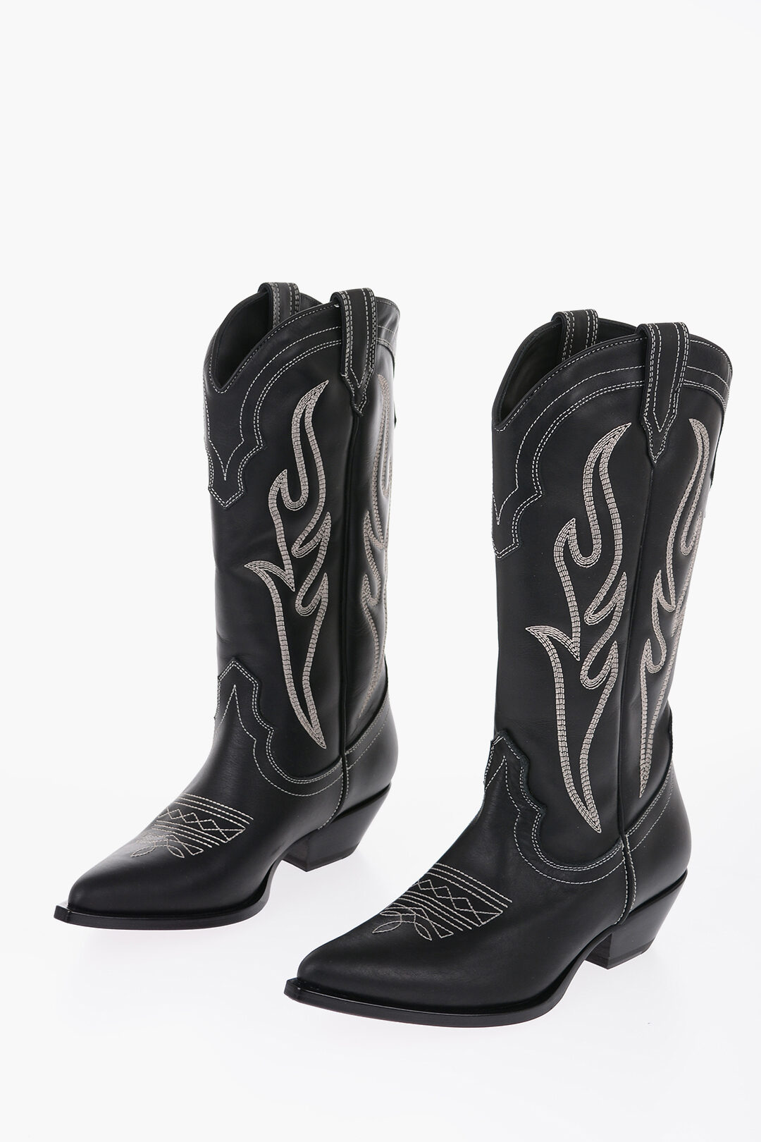 ショートブーツ・ブーティ SONORA 'Santa Fe' boots SANTA FE Men's Cowboy Boots in Black Calfskin | On Tone