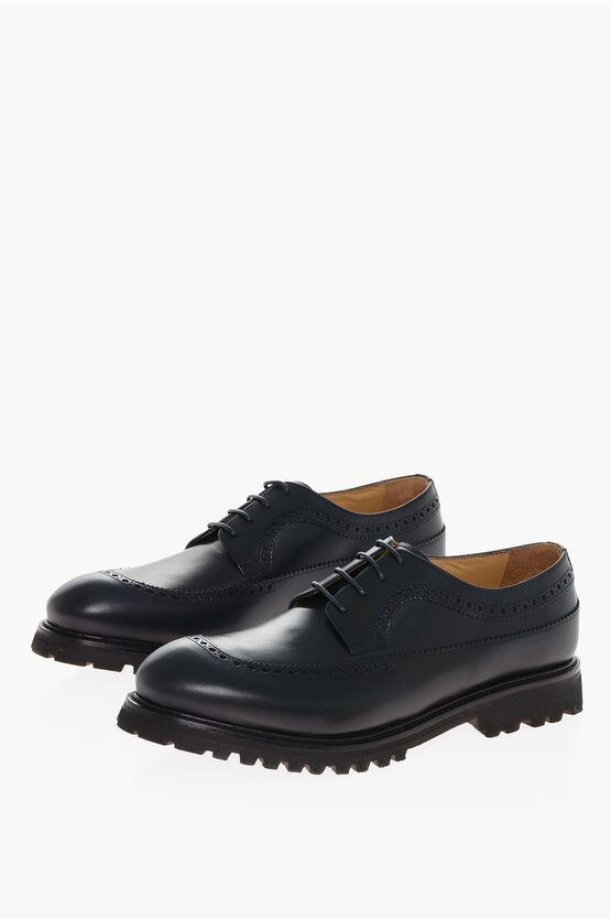 Shop Testoni Leather Semi Brogue Biella Penny Loafers