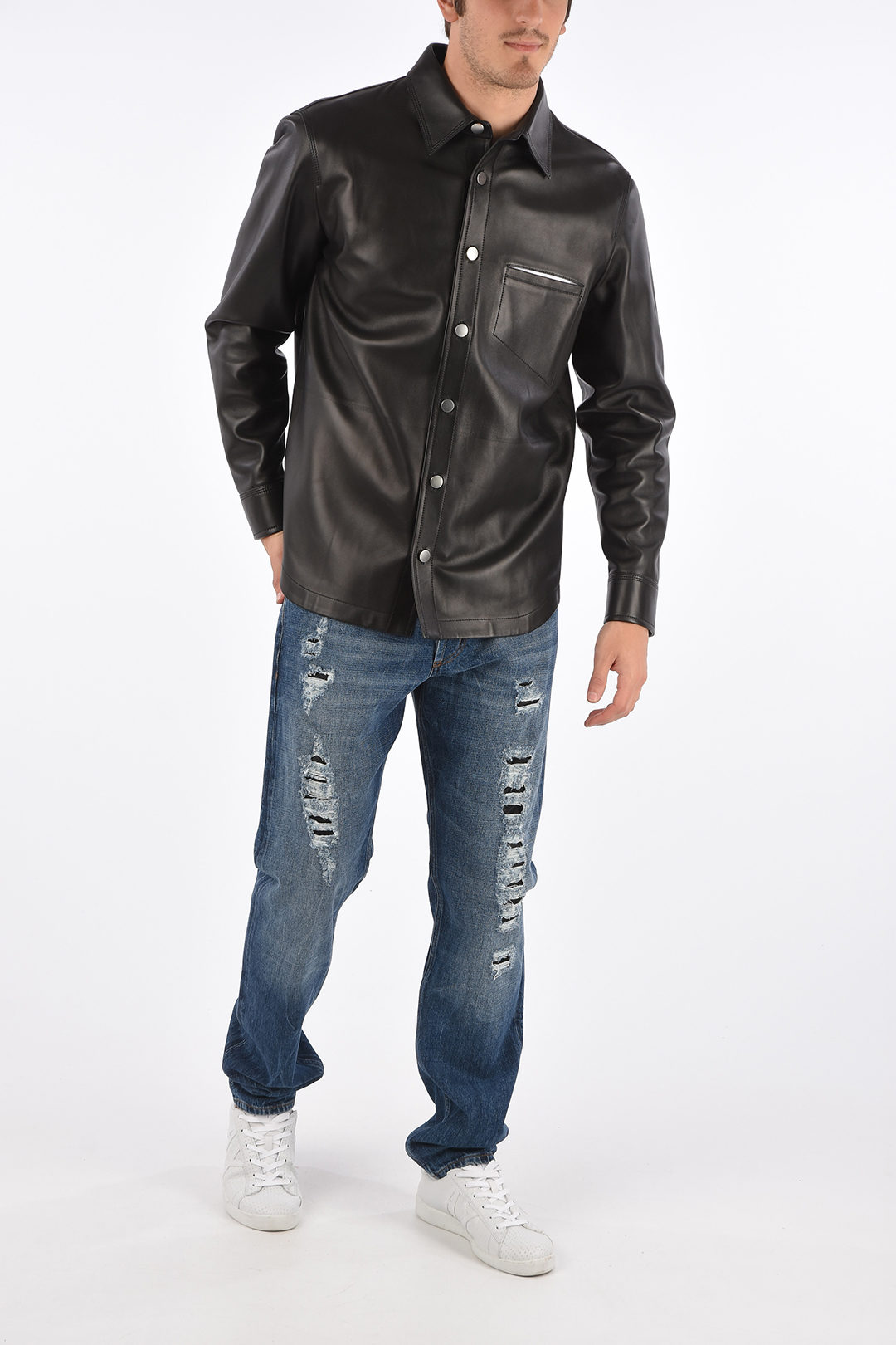 leather SEMIPLONGE' outerwear jacket