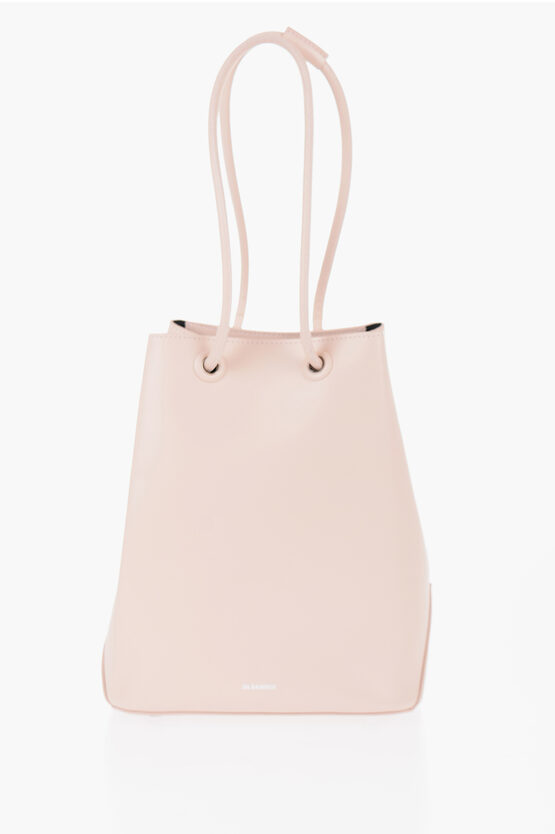 Jil Sander Leather Shopping Bag With Adjustable Handles