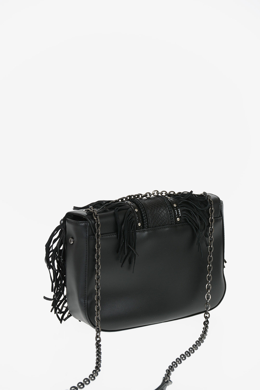 longchamp black leather shoulder bag