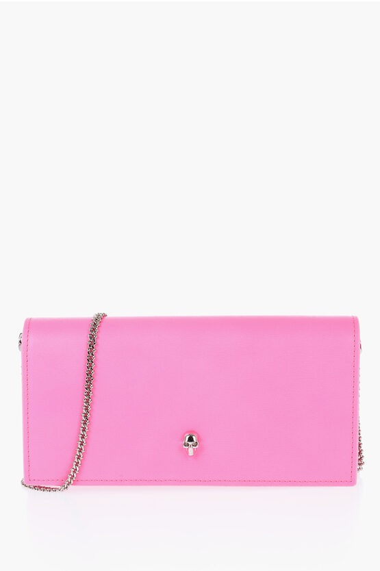 Shop Alexander Mcqueen Leather Shulder Bag With Chain Strap