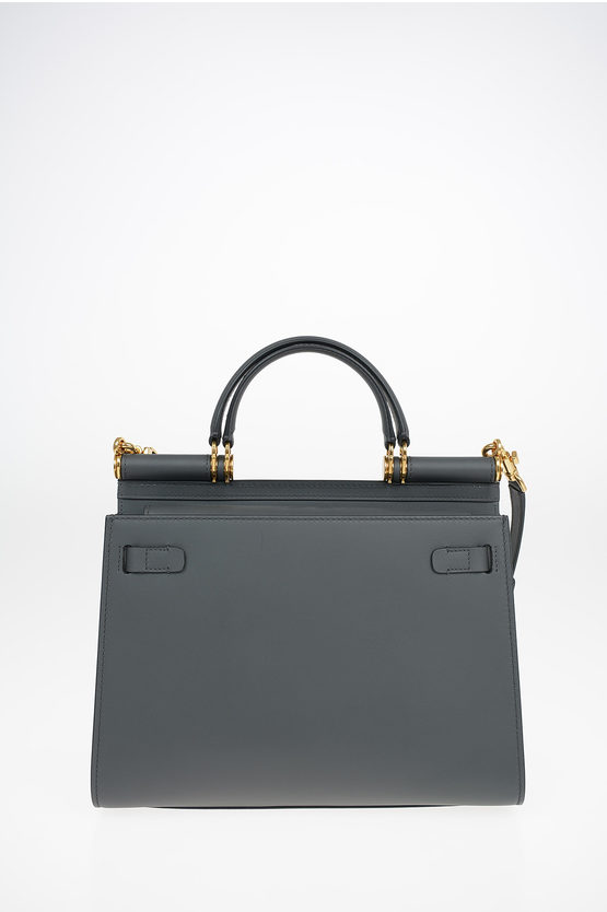 Buy Dolce & Gabbana Sicily 58 Large Leather Bag - Dark Grey At 40% Off