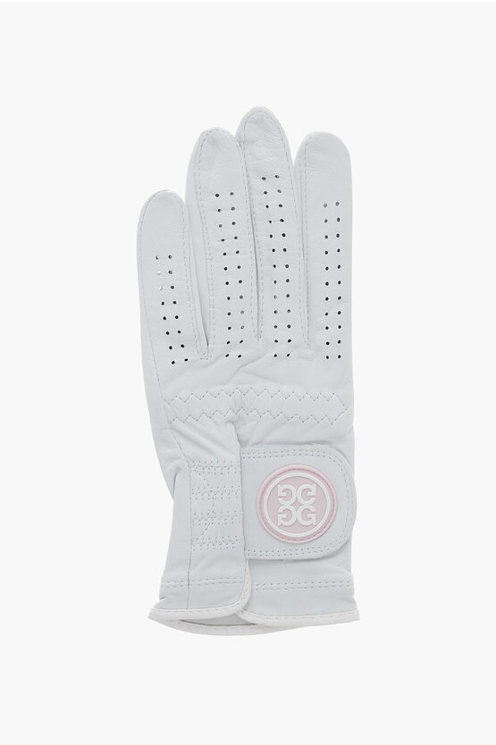 G/fore Leather Signature Golf Glove With Touch Strap Closure