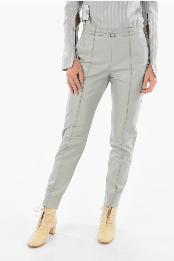 DROMe Leather Singlepleated Pants with Belt women Glamood Outlet