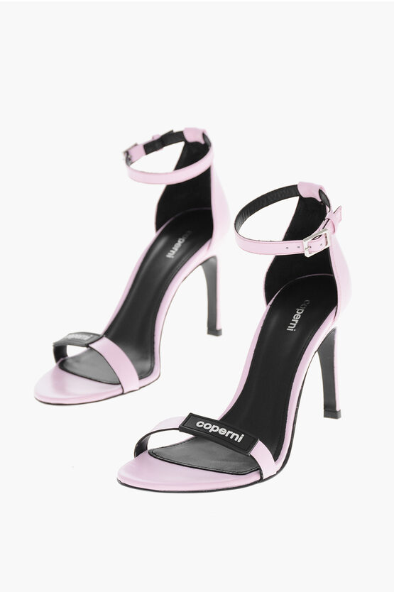 COPERNI LEATHER SKINNY STRAP SANDALS WITH LOGO 9CM 