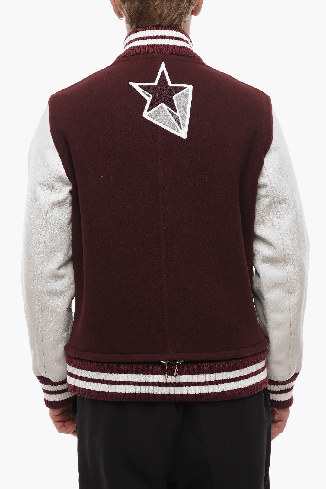 Burberry Leather Sleeve Bomber Jacket with Terry Patches men Glamood