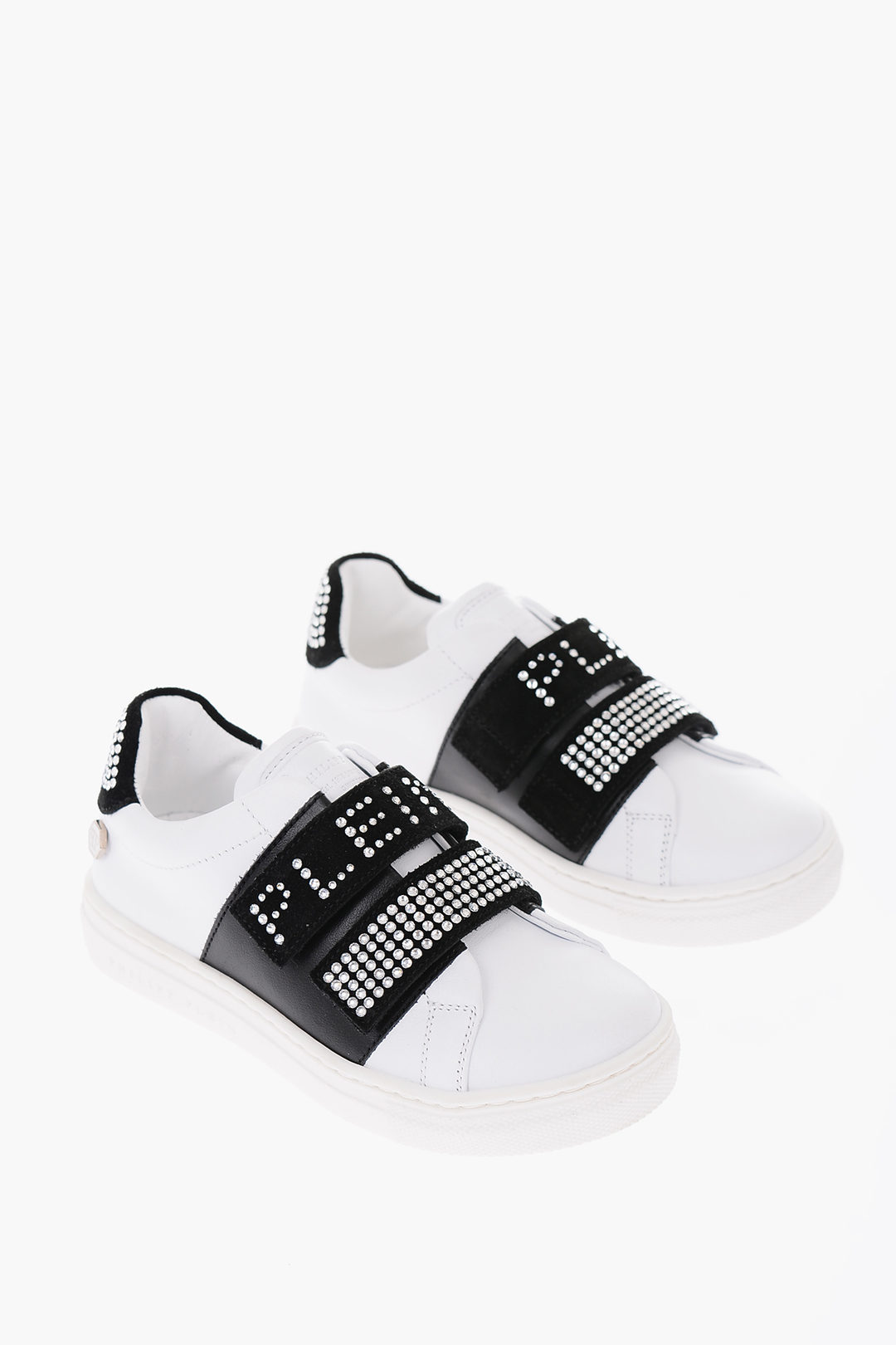 Philipp Plein leather sneakers with touch strap closure girls - Glamood ...