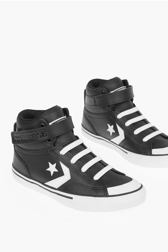 Converse Leather Trainers In Black