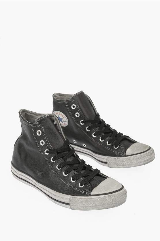 Converse Leather Sneakers In Black