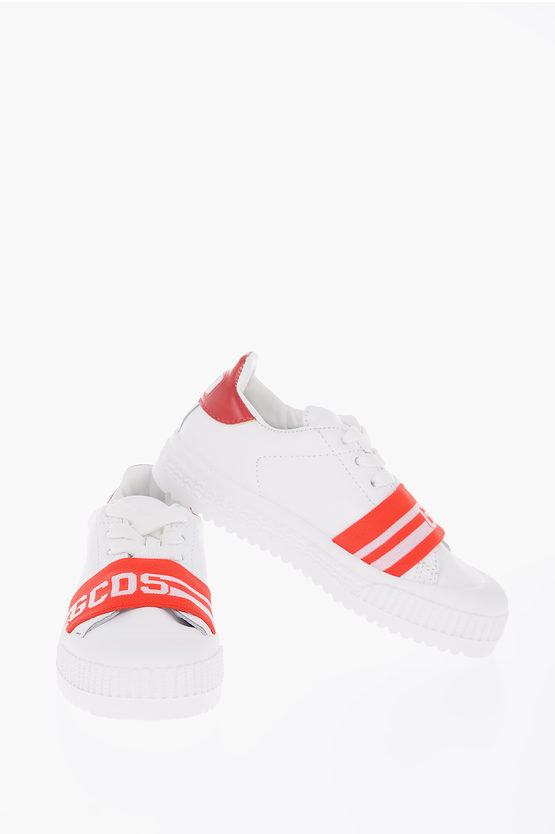 GCDS Kids Leather Sneakers unisex children boys girls Glamood Outlet