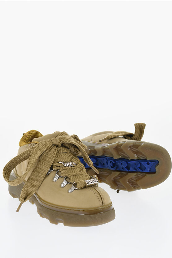 Burberry Leather Solid Color Hiking Booties