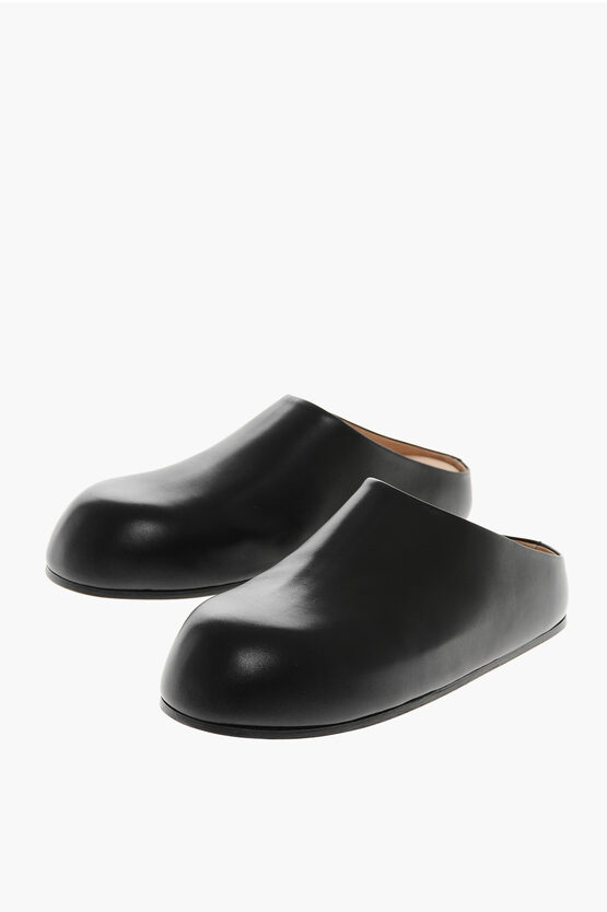 Marsèll Leather Solid Color Mules In Black