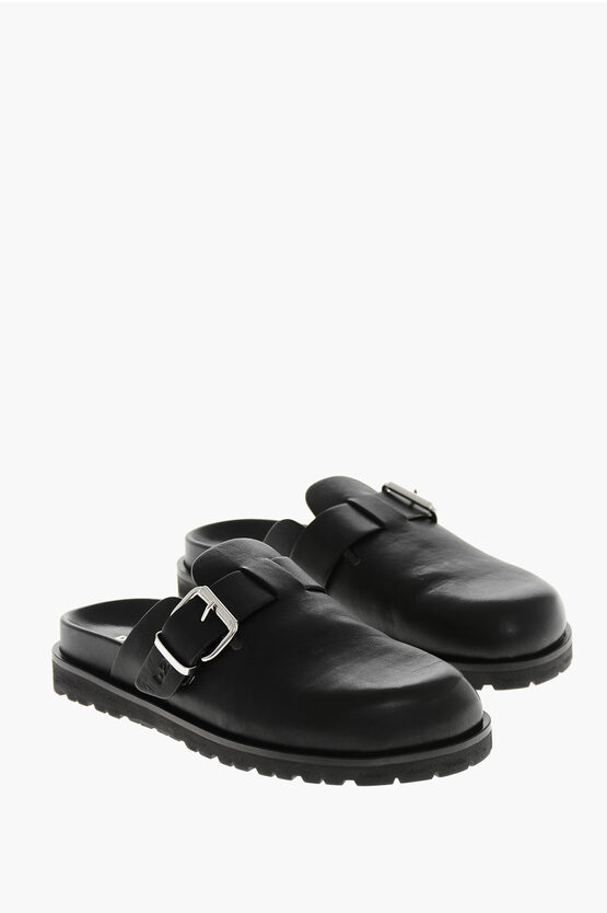 Dsquared2 Leather Sonny Clog Mules In Black
