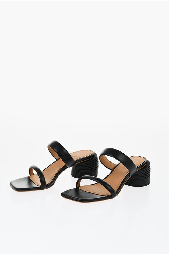 Shop Off-white Leather Spring Sandals With Standard Heel 6 Cm