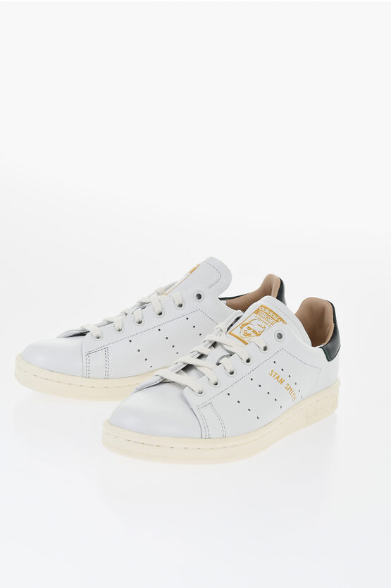 Adidas Originals Leather Stan Smith Low-top Sneakers With Golden Effect Logo In Multi