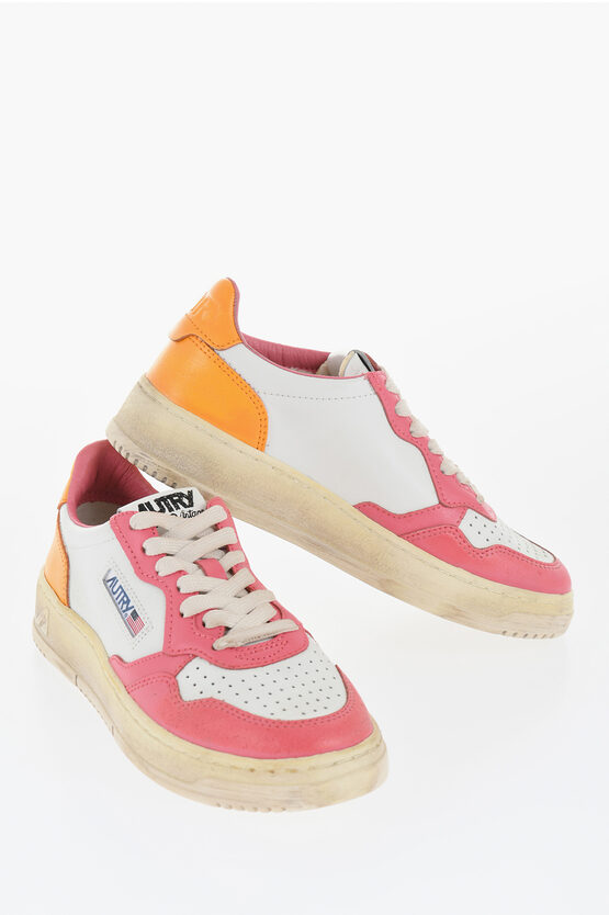 Shop Autry Leather Super Vintage Low Top Sneakers