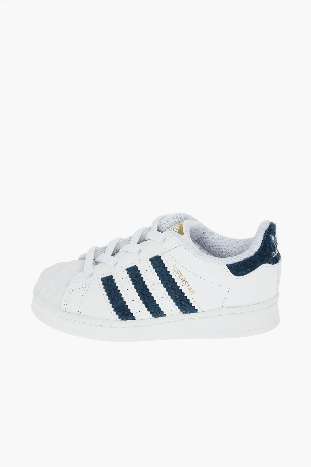 namens vasthouden wastafel Adidas Kids leather SUPERSTAR EL I sneakers with fabric trimmings unisex  children boys girls - Glamood Outlet