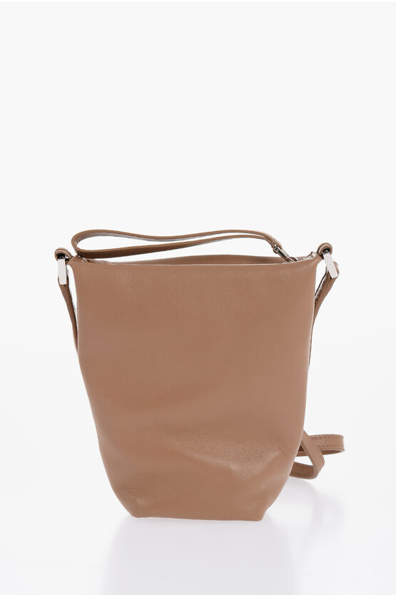 Leather TAKE AWAY Mini Crossbody Bag with Zipped Closure