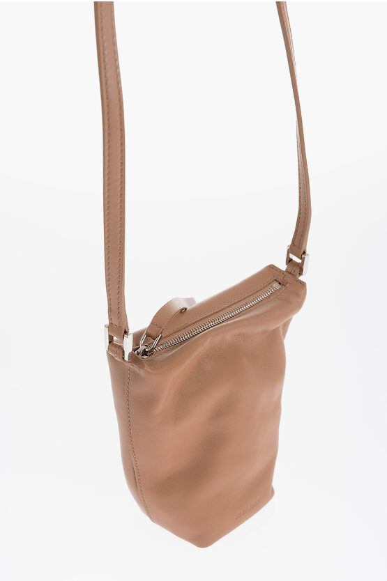 Leather TAKE AWAY Mini Crossbody Bag with Zipped Closure