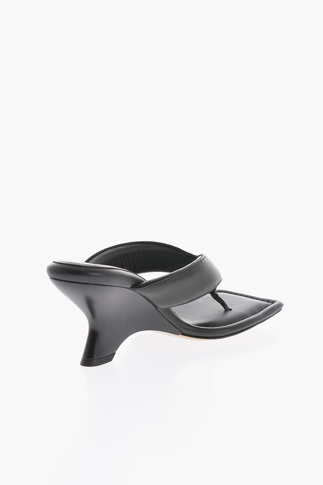 Giaborghini Leather Thong Sandals with Square Toe and Spool