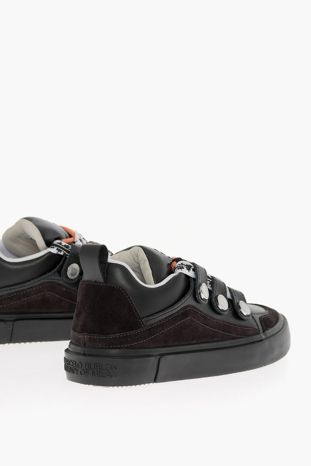 Marcelo Burlon Leather TICINELLA Low Top Sneakers with Maxi