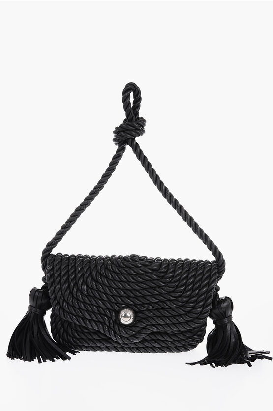 Bottega Veneta Leather Torchon Shoulder Bag In Black