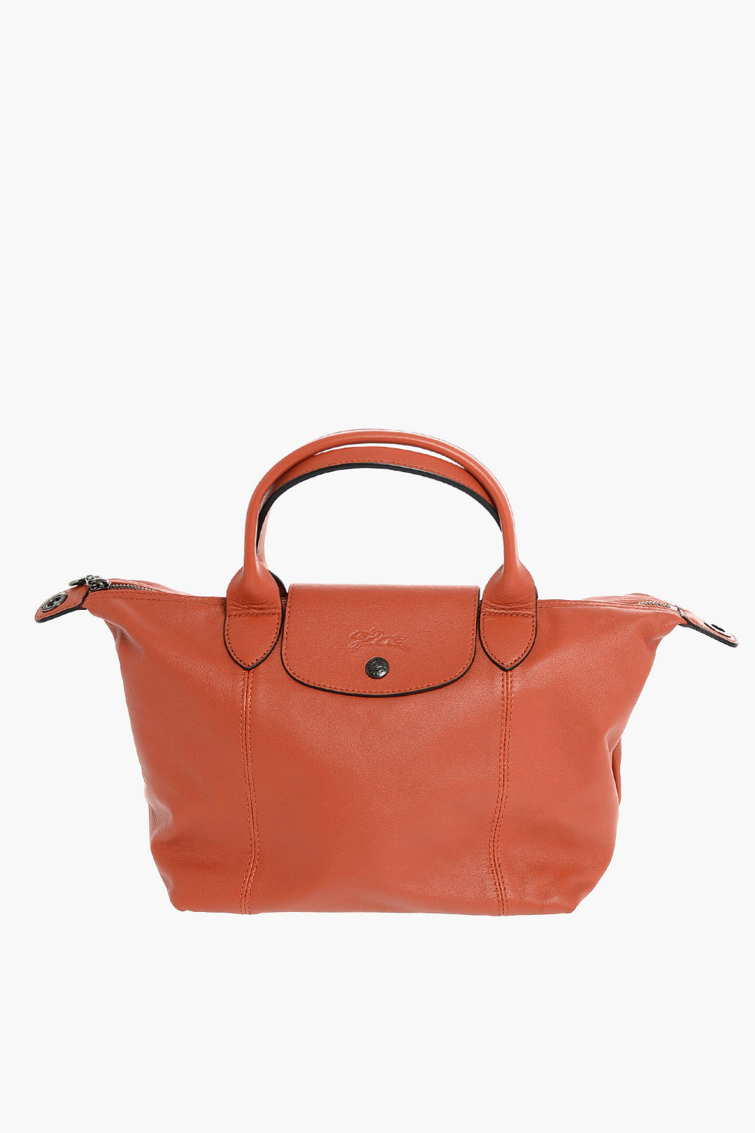 longchamp orange leather bag