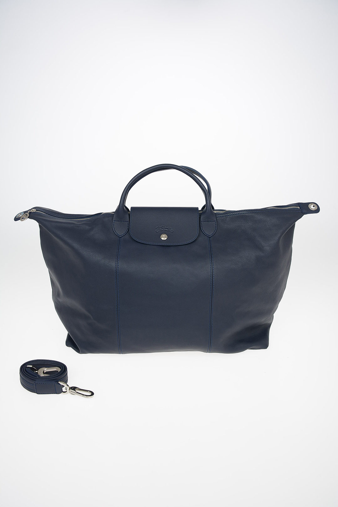 Longchamp Leather Tote Bag With Removable Shoulder Strap women