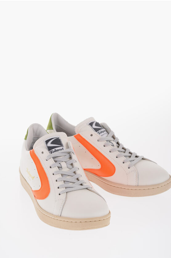 Valsport Leather Tournament Mix Low-top Trainers With Contrasting Det In White