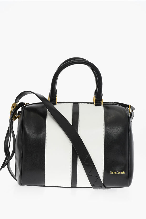 Palm Angels Leather Track Trunk Bowler Bag In Black