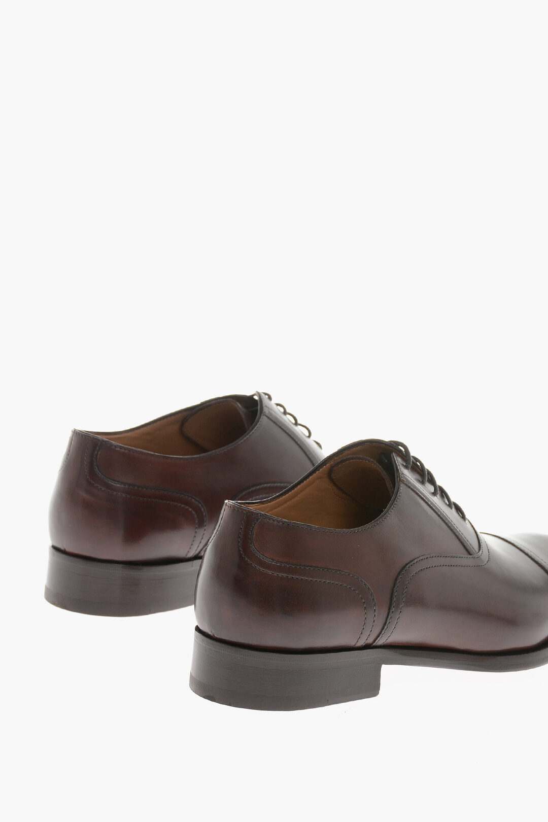 Chaussures Oxford Classiques A.Testoni En Cuir De Cerf Noir – Taille 40.5, 100% Fabriqué En Italie